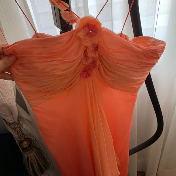 Strapless Peach Cocktail Dress (with tiny string) - Picture 3 of 8
